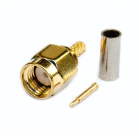 Купити Роз'єм SMA, штекер SMA (male) standard, обтискний (на кабель RG-174), gold Магазин радіоелектроніки та радіодеталей RELCOMA, радіоринок каталог Київ, Україна