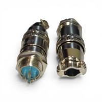 Купить Разъем XS12  авиационный , 4 pin , комплект , metal ( штекер монтажный  + гнездо кабельное  ) Магазин радиоэлектроники и радиодеталей RELCOMA, радиорынок каталог Киев, Украина