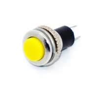 Купить Кнопка DS-316 без фиксации, круглая, без подсветки, OFF-(ON),  2PIN, Желтый, Серебристый Магазин радиоэлектроники и радиодеталей RELCOMA, радиорынок каталог Киев, Украина