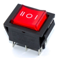 Купити Перемикач клавішний KCD2-203N, 20А (silver contacts), з підсвічуванням 220V, з фіксацією, ON-FF-ON, 6PIN, Червоний, Чорний  Магазин радіоелектроніки та радіодеталей RELCOMA, радіоринок каталог Київ, Україна