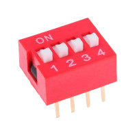 Купити DIP перемикач (dip switch) DS-04 в плату, 8pin, ON-OFF, червоний Магазин радіоелектроніки та радіодеталей RELCOMA, радіоринок каталог Київ, Україна