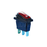 Купить Переключатель клавишный KCD3-102W с фиксацией c подсветкой 220V ON-OFF Красный, Черный Магазин радиоэлектроники и радиодеталей RELCOMA, радиорынок каталог Киев, Украина