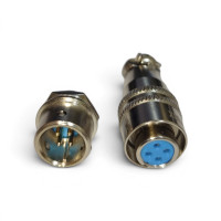 Купить Разъем XS9  авиационный , 4 pin , комплект , metal ( штекер монтажный  + гнездо кабельное  ) Магазин радиоэлектроники и радиодеталей RELCOMA, радиорынок каталог Киев, Украина