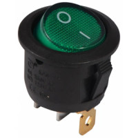 Купить Переключатель клавишный KCD1-5-101N c подсветкой 12V ON-OFF 3 Pin, Зеленый, Черный Магазин радиоэлектроники и радиодеталей RELCOMA, радиорынок каталог Киев, Украина