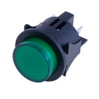 Купить Кнопка (PS18-16N-2) с фиксацией, круглая, с подсветкой, 16А 220V,  ON-OFF, 4PIN,  Зеленый, Черный Магазин радиоэлектроники и радиодеталей RELCOMA, радиорынок каталог Киев, Украина