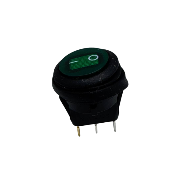 Купить Переключатель KCD1-8-101NW, с фиксацией, c подсветкой 12V, Влагозащита IP65, ON-OFF, Зеленый Магазин радиоэлектроники и радиодеталей RELCOMA, радиорынок каталог Киев, Украина