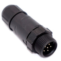 Купить Розъем герметичный LLT-M14 (male) IP68, штекер 14мм, 6PIN, на кабель Магазин радиоэлектроники и радиодеталей RELCOMA, радиорынок каталог Киев, Украина