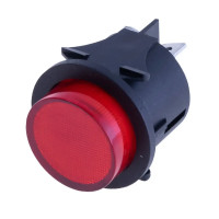 Купить Кнопка (PS18-16N-2) с фиксацией, круглая, с подсветкой, 16А 220V,  ON-OFF, 4PIN,  Красный, Черный Магазин радиоэлектроники и радиодеталей RELCOMA, радиорынок каталог Киев, Украина
