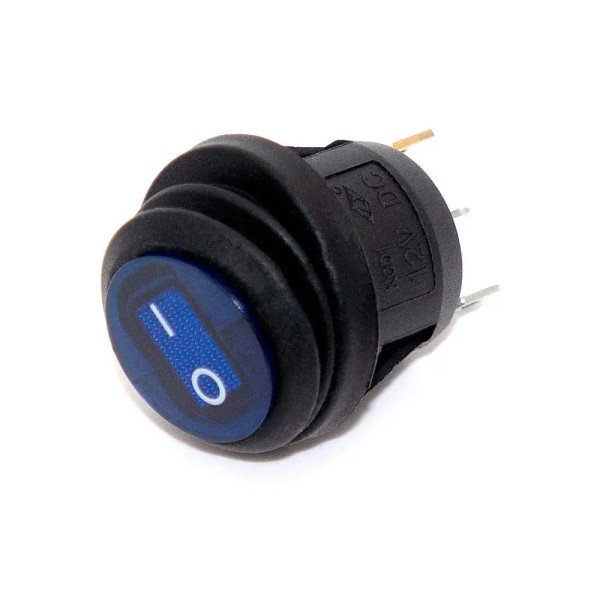 Купить Переключатель KCD1-8-101NW, с фиксацией, c подсветкой 220V, ON-OFF, Влагозащитный IP65, Синий Магазин радиоэлектроники и радиодеталей RELCOMA, радиорынок каталог Киев, Украина