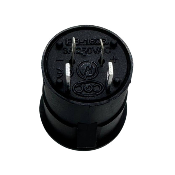 Купить Кнопка (R16-503BD-K), без фиксации, круглая c подсветкой 2,4V, 3А, 250VAC,  4PIN, Белый, Черный Магазин радиоэлектроники и радиодеталей RELCOMA, радиорынок каталог Киев, Украина