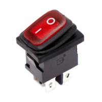 Купити Перемикач міні KCD1-4-201W, IP65, 6A, 4pin, підсвічування 220V, ON-OFF, червоний Магазин радіоелектроніки та радіодеталей RELCOMA, радіоринок каталог Київ, Україна