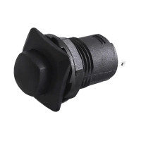 Купить Кнопка (DS-225), без фиксации, круглая, без подсветки, OFF-(ON), 2PIN, Черный, Черный Магазин радиоэлектроники и радиодеталей RELCOMA, радиорынок каталог Киев, Украина