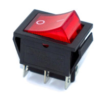 Купити Перемикач клавіатури KCD2-202N c підсвічуванням 220V (N), 16А, ON-ON 6 Pin, Червоний, Чорний Магазин радіоелектроніки та радіодеталей RELCOMA, радіоринок каталог Київ, Україна