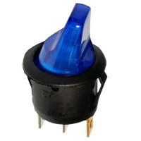 Купити Перемикач круглий тумблер KCD1-5-101NH, підсвічування 12V, ON-OFF, 3PIN , Синій, Чорний Магазин радіоелектроніки та радіодеталей RELCOMA, радіоринок каталог Київ, Україна