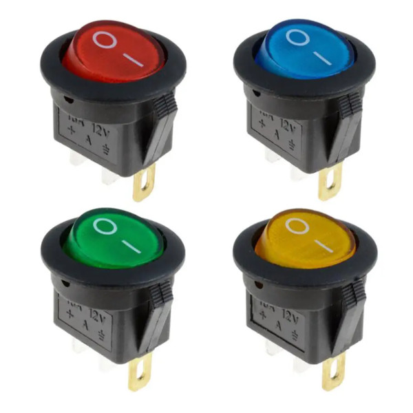 Купити Перемикач клавіатури KCD1-8-101N c підсвічуванням 220V ON-OFF 3 Pin, Жовтий, Чорний Магазин радіоелектроніки та радіодеталей RELCOMA, радіоринок каталог Київ, Україна