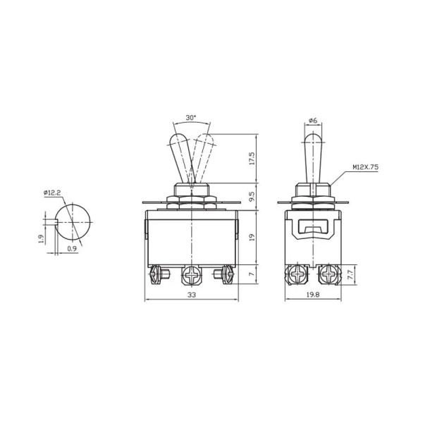 Купити Тумблер (KN3C-203), з фіксацією, 15А, 250V, ON-OFF-ON, 6PIN (гвинти) Магазин радіоелектроніки та радіодеталей RELCOMA, радіоринок каталог Київ, Україна