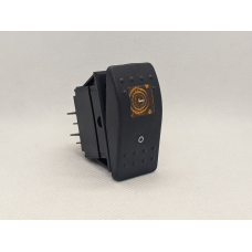Купить Переключатель клавишный (DR-A11313AR) с фиксацией c подсветкой 12V ON-OFF Желтый, Черный Магазин радиоэлектроники и радиодеталей RELCOMA, радиорынок каталог Киев, Украина