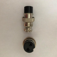 Купить Гнездо GX12 на кабель металл 2PIN d=12mm Магазин радиоэлектроники и радиодеталей RELCOMA, радиорынок каталог Киев, Украина