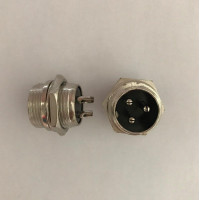 Купить Штекер GX16 монтажный Металл 3PIN d=16mm Магазин радиоэлектроники и радиодеталей RELCOMA, радиорынок каталог Киев, Украина