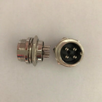 Купить Штекер GX16 монтажный Металл 4PIN d=16mm Магазин радиоэлектроники и радиодеталей RELCOMA, радиорынок каталог Киев, Украина