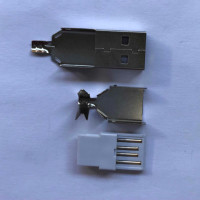 Купить Штекер USB A разборной без корпуса Магазин радиоэлектроники и радиодеталей RELCOMA, радиорынок каталог Киев, Украина