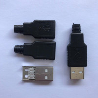 Купити Штекер USB A розбірний із корпусом Магазин радіоелектроніки та радіодеталей RELCOMA, радіоринок каталог Київ, Україна