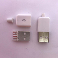 Купить Штекер USB A разборной с корпусом белый Магазин радиоэлектроники и радиодеталей RELCOMA, радиорынок каталог Киев, Украина