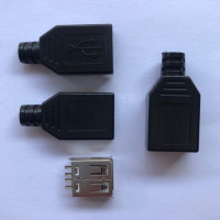 Купити Гніздо USB A розбірне з корпусом Магазин радіоелектроніки та радіодеталей RELCOMA, радіоринок каталог Київ, Україна