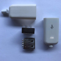 Купити Гніздо USB A розбірні з корпусом біле Магазин радіоелектроніки та радіодеталей RELCOMA, радіоринок каталог Київ, Україна