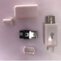Купити Штекер microUSB5p розбірної з корпусом, карболіт, білий Магазин радіоелектроніки та радіодеталей RELCOMA, радіоринок каталог Київ, Україна