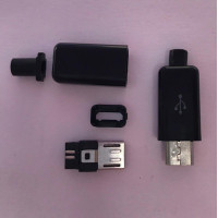 Купити Штекер microUSB5p розбірної з корпусом, карболіт, чорний Магазин радіоелектроніки та радіодеталей RELCOMA, радіоринок каталог Київ, Україна