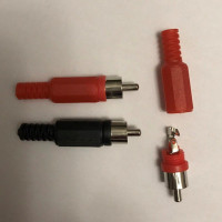 Купить Штекер RCA на кабель красный пластик Магазин радиоэлектроники и радиодеталей RELCOMA, радиорынок каталог Киев, Украина