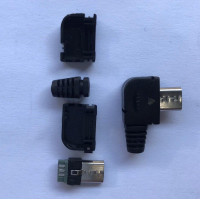 Купить Штекер micro USB 5pin разборной с корпусом черный угловой Магазин радиоэлектроники и радиодеталей RELCOMA, радиорынок каталог Киев, Украина