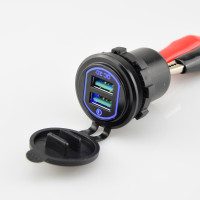 Купить Врезная автомобильная зарядка BTC-L6, гнездо 2 USB (QC3.0), монтаж 29мм, LED Blue Магазин радиоэлектроники и радиодеталей RELCOMA, радиорынок каталог Киев, Украина