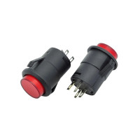 Купить Кнопка (R16-503BD-K), без фиксации, круглая c подсветкой 2,4V, 3А, 250VAC, 4PIN, Красный, Черный Магазин радиоэлектроники и радиодеталей RELCOMA, радиорынок каталог Киев, Украина