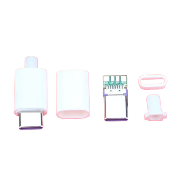Купити Штекер microUSB типС, розбірний, з корпусом, Білий Магазин радіоелектроніки та радіодеталей RELCOMA, радіоринок каталог Київ, Україна