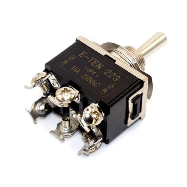 Купити Тумблер (KN3C-223), без фіксації, 15А, 250V, (ON)-OFF-(ON), 6PIN (гвинти) Магазин радіоелектроніки та радіодеталей RELCOMA, радіоринок каталог Київ, Україна