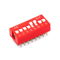 Купити DIP перемикач (dip switch) DS-08 в плату, 16pin, ON-OFF, червоний Магазин радіоелектроніки та радіодеталей RELCOMA, радіоринок каталог Київ, Україна