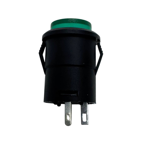 Купить Кнопка (R16-503BD-K), без фиксации, круглая c подсветкой 2,4V, 3А, 250VAC,  4PIN, Зеленый, Черный Магазин радиоэлектроники и радиодеталей RELCOMA, радиорынок каталог Киев, Украина