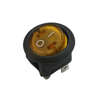 Купить Переключатель клавишный (KCD1-8-201N) c подсветкой 220V (N) ON-OFF 4 Pin Желтый Черный Магазин радиоэлектроники и радиодеталей RELCOMA, радиорынок каталог Киев, Украина
