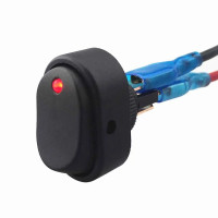 Купить Переключатель овальный ASW-20D, с подсветкой 12V, ON-OFF, 3PIN, Красный, Черный Магазин радиоэлектроники и радиодеталей RELCOMA, радиорынок каталог Киев, Украина