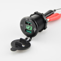 Купити Врізна 2 USB авто зарядка BTC-L4 2 USB (QC3.0) з вольтметром, монтаж 29мм Магазин радіоелектроніки та радіодеталей RELCOMA, радіоринок каталог Київ, Україна