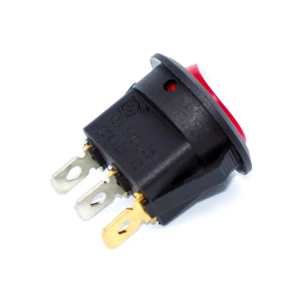 Купить Переключатель клавишный KCD1-8-101N c подсветкой 220V ON-OFF 3 Pin, Красный, Черный Магазин радиоэлектроники и радиодеталей RELCOMA, радиорынок каталог Киев, Украина