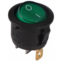 Купить Переключатель клавишный (KCD1-5-101N) c подсветкой 220V (N) ON-OFF 3 Pin Зеленый Черный Магазин радиоэлектроники и радиодеталей RELCOMA, радиорынок каталог Киев, Украина