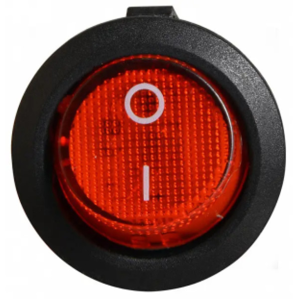 Купить Переключатель клавишный KCD1-5-101N c подсветкой 12V ON-OFF 3 Pin, Красный, Черный Магазин радиоэлектроники и радиодеталей RELCOMA, радиорынок каталог Киев, Украина