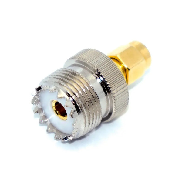 Купити Перехідник SMA – UHF, штекер SMA standard - гніздо UHF (SO239), корпус латунь Магазин радіоелектроніки та радіодеталей RELCOMA, радіоринок каталог Київ, Україна