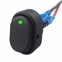 Купити Перемикач овальний ASW-20D, з підсвічуванням 12V, ON-OFF, 3PIN, Зелений, Чорний Магазин радіоелектроніки та радіодеталей RELCOMA, радіоринок каталог Київ, Україна