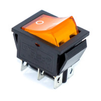 Купити Перемикач клавіатури KCD2-202N c підсвічуванням 220V (N), 16А, ON-ON 6 Pin, Жовтий, Чорний Магазин радіоелектроніки та радіодеталей RELCOMA, радіоринок каталог Київ, Україна
