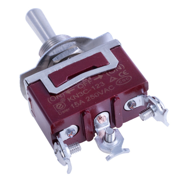 Купити Тумблер (KN3C-123), без фіксації, 15А, 150V, (ON)-OFF-(ON), 3PIN (гвинти) Магазин радіоелектроніки та радіодеталей RELCOMA, радіоринок каталог Київ, Україна