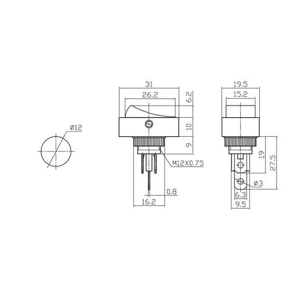 Купити Перемикач овальний ASW-20D, з підсвічуванням 12V, ON-OFF, 3PIN, Синій, Чорний Магазин радіоелектроніки та радіодеталей RELCOMA, радіоринок каталог Київ, Україна